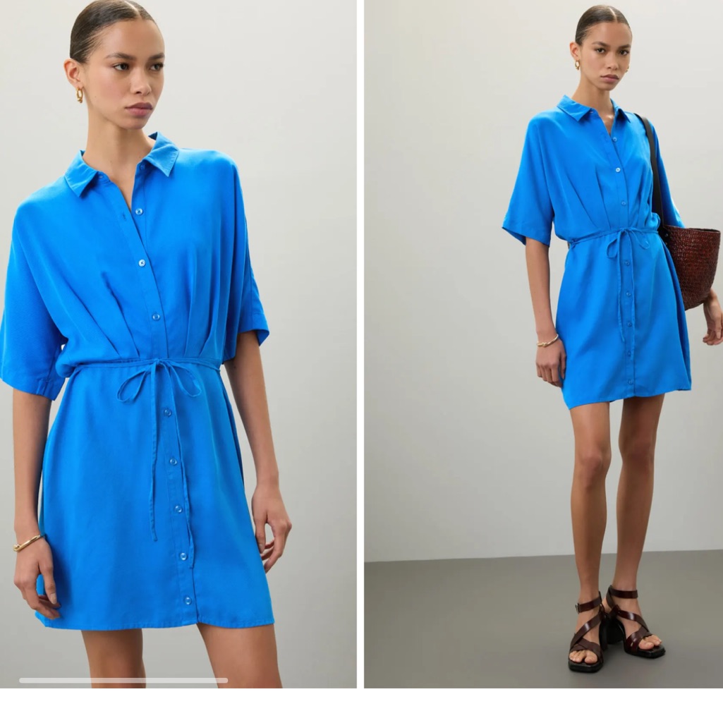 Thakoon Collective Tie Waist Mini Shirt Dress